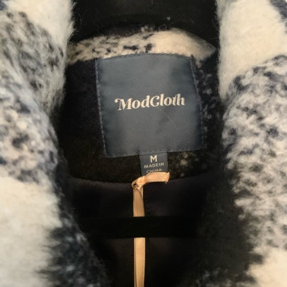 MODCLOTH - Plaid Pea Coat - Picture 4 of 4